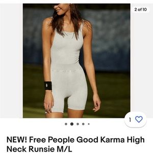 FREE PEOPLE🥥Fp Movement Good Karma High Neck Runsie size M NWOT